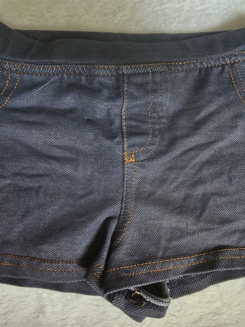 Girls Dark Indigo Denim Shorts with Contrast Stitching Size 4